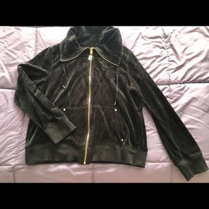 MICHAEL KORS BLACK ZIP UP SWEATER